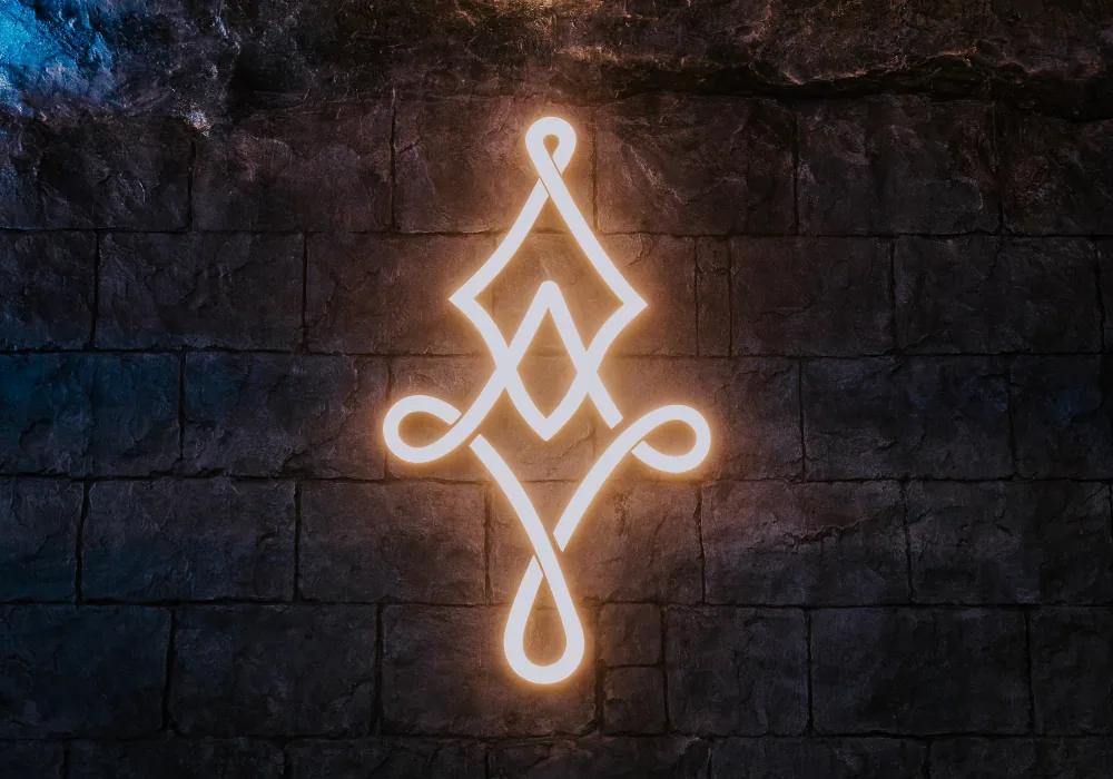 The infinity knot rendered in neon